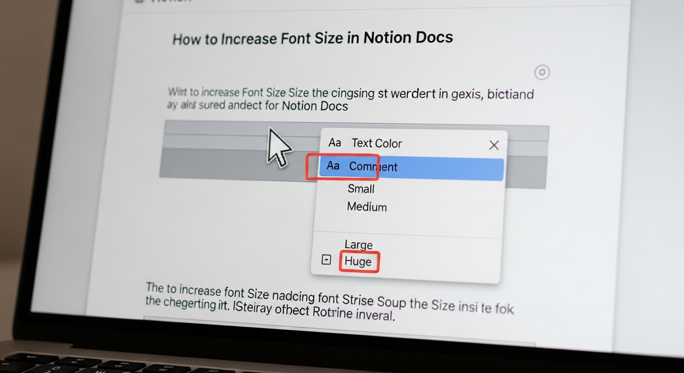 how to increase the font size in notion doc