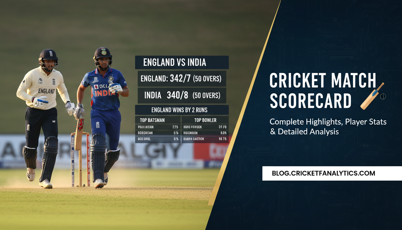 England vs India Cricket Match Scorecard: Complete Highlights, Player Stats, and Detailed Analysis