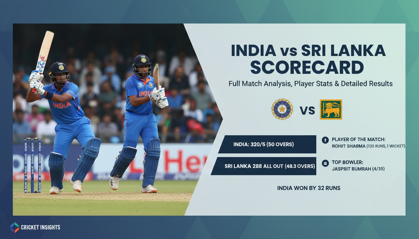 India vs Sri Lanka Scorecard: Full Match Analysis, Player Stats & Detailed Results