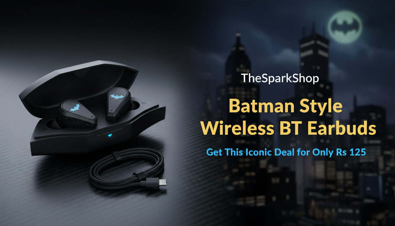 TheSparkShop Batman Style Wireless BT Earbuds: Get This Iconic Deal for Only Rs 125