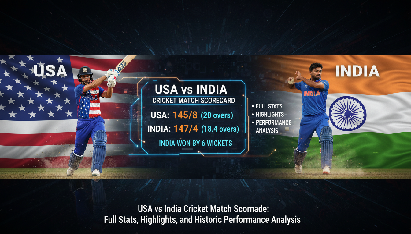 USA vs India Cricket Match Scorecard: Full Stats, Highlights, and Historic Performance Analysis