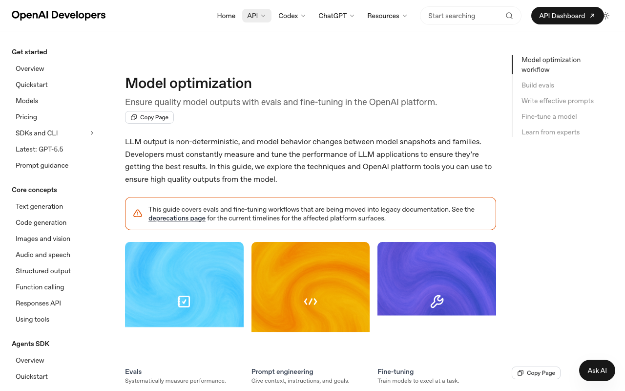 OpenAI Fine-tuning screenshot