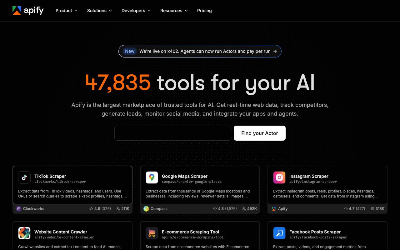 Apify screenshot
