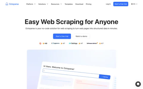 Octoparse screenshot