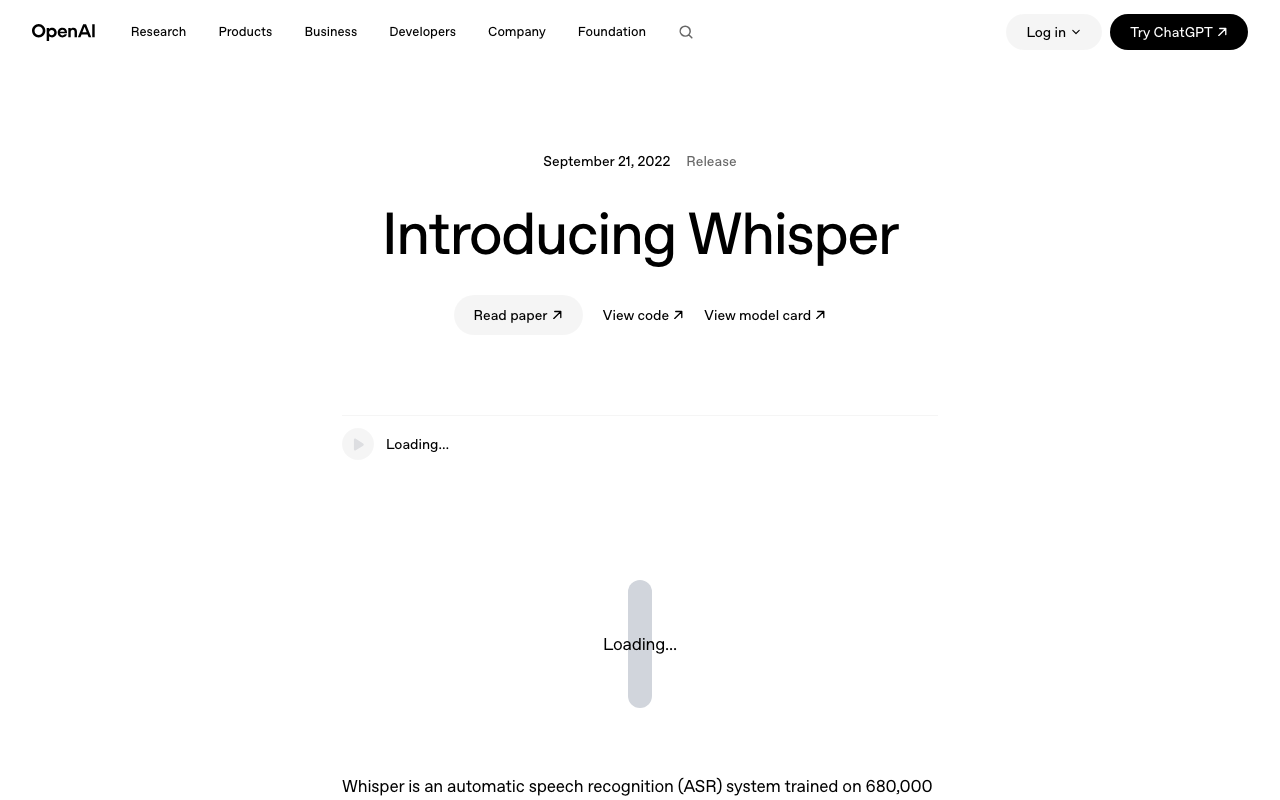 Whisper screenshot
