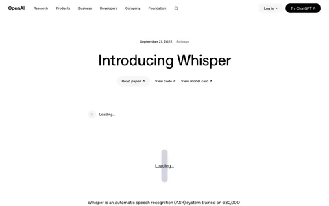 Whisper screenshot