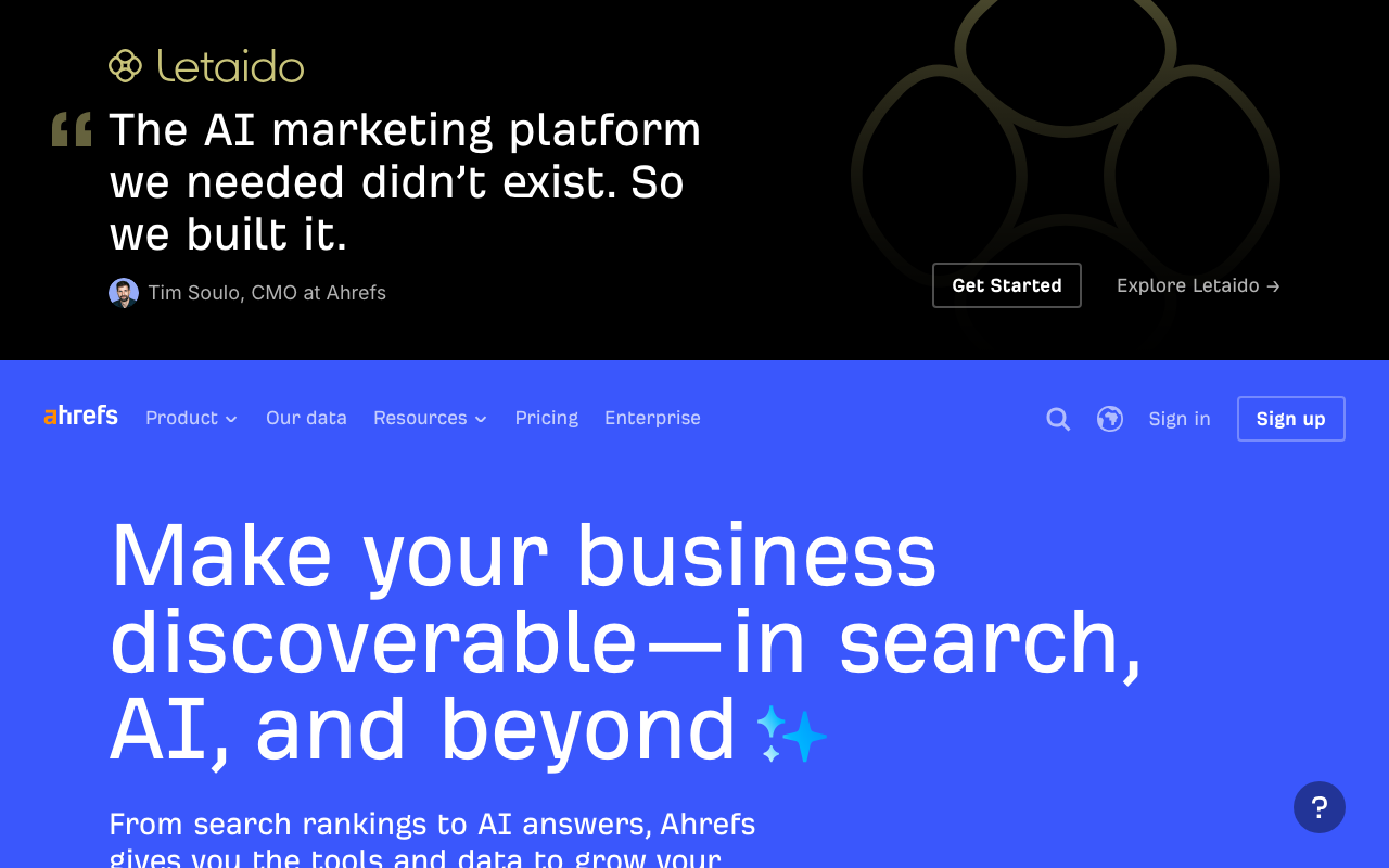 Ahrefs screenshot