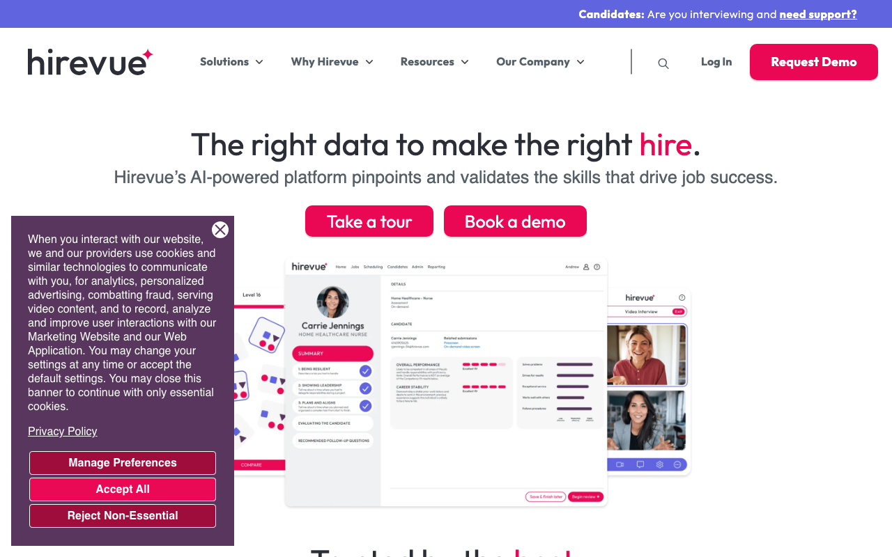 HireVue screenshot