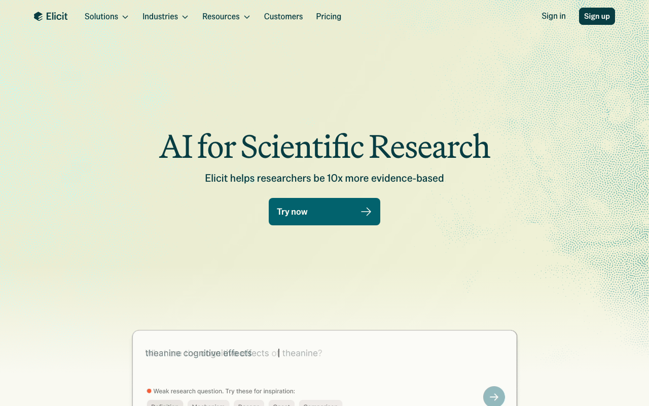 Elicit screenshot