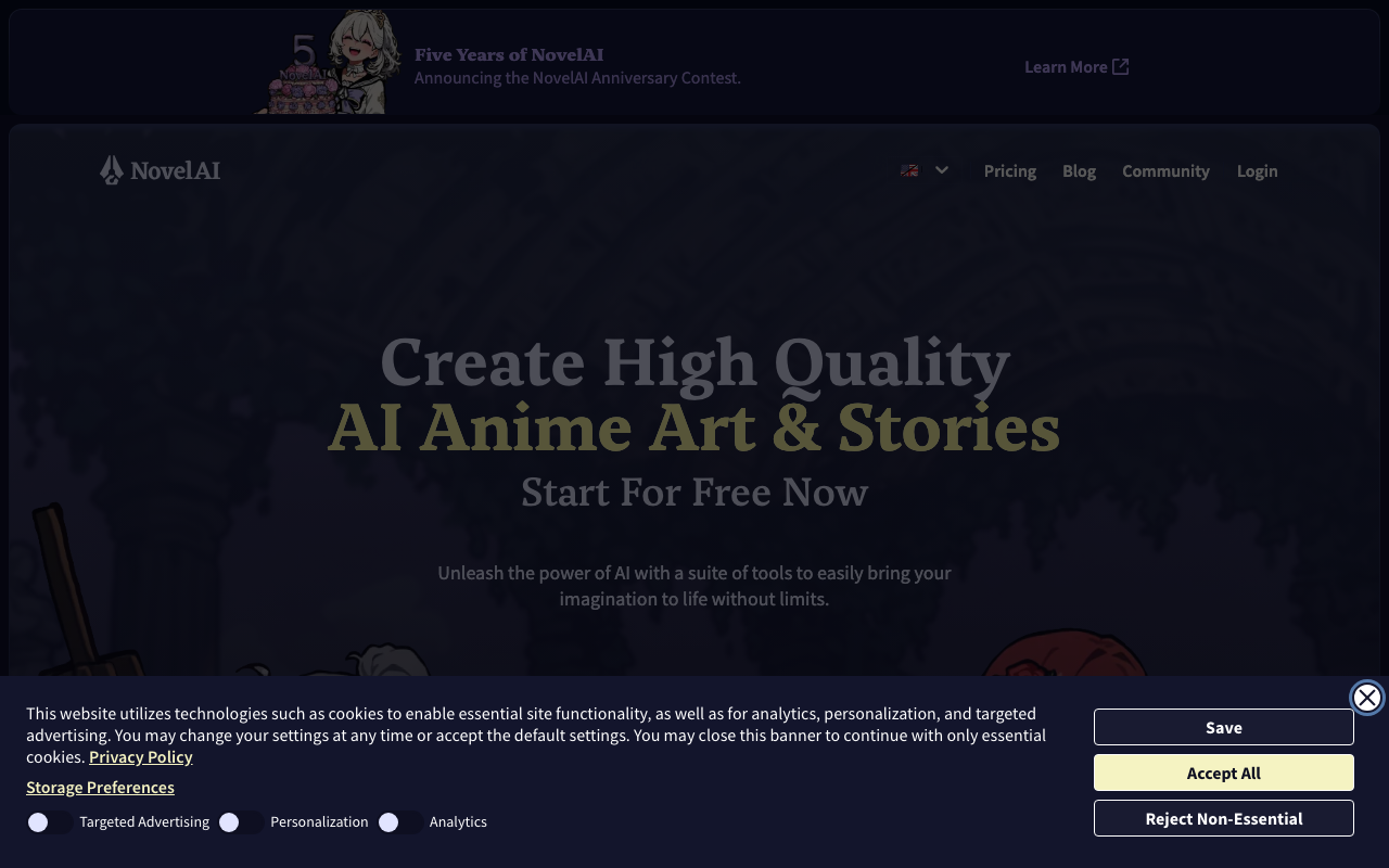 NovelAI screenshot