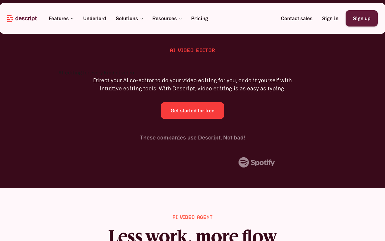 Descript screenshot