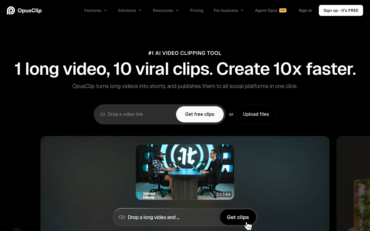 Opus Clip screenshot