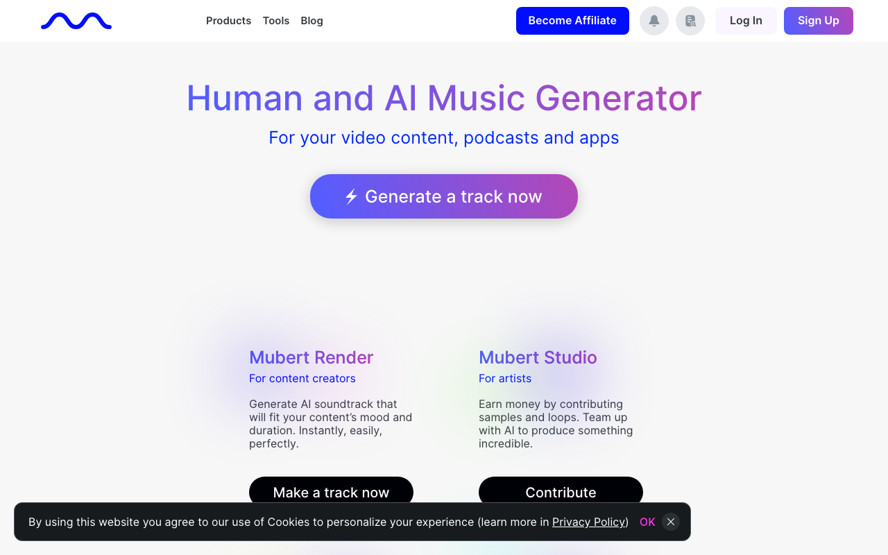 Mubert screenshot