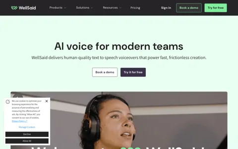 WellSaid Labs screenshot