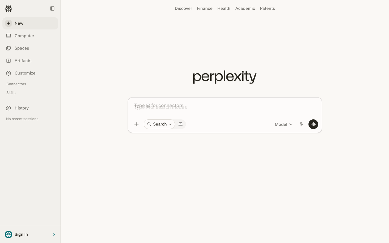 Perplexity screenshot