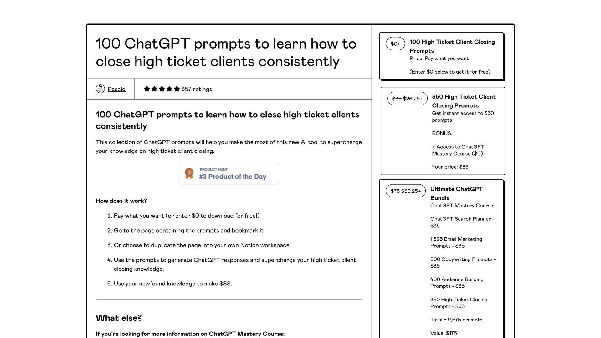 100 Chatgpt High Ticket Prompts Bundle