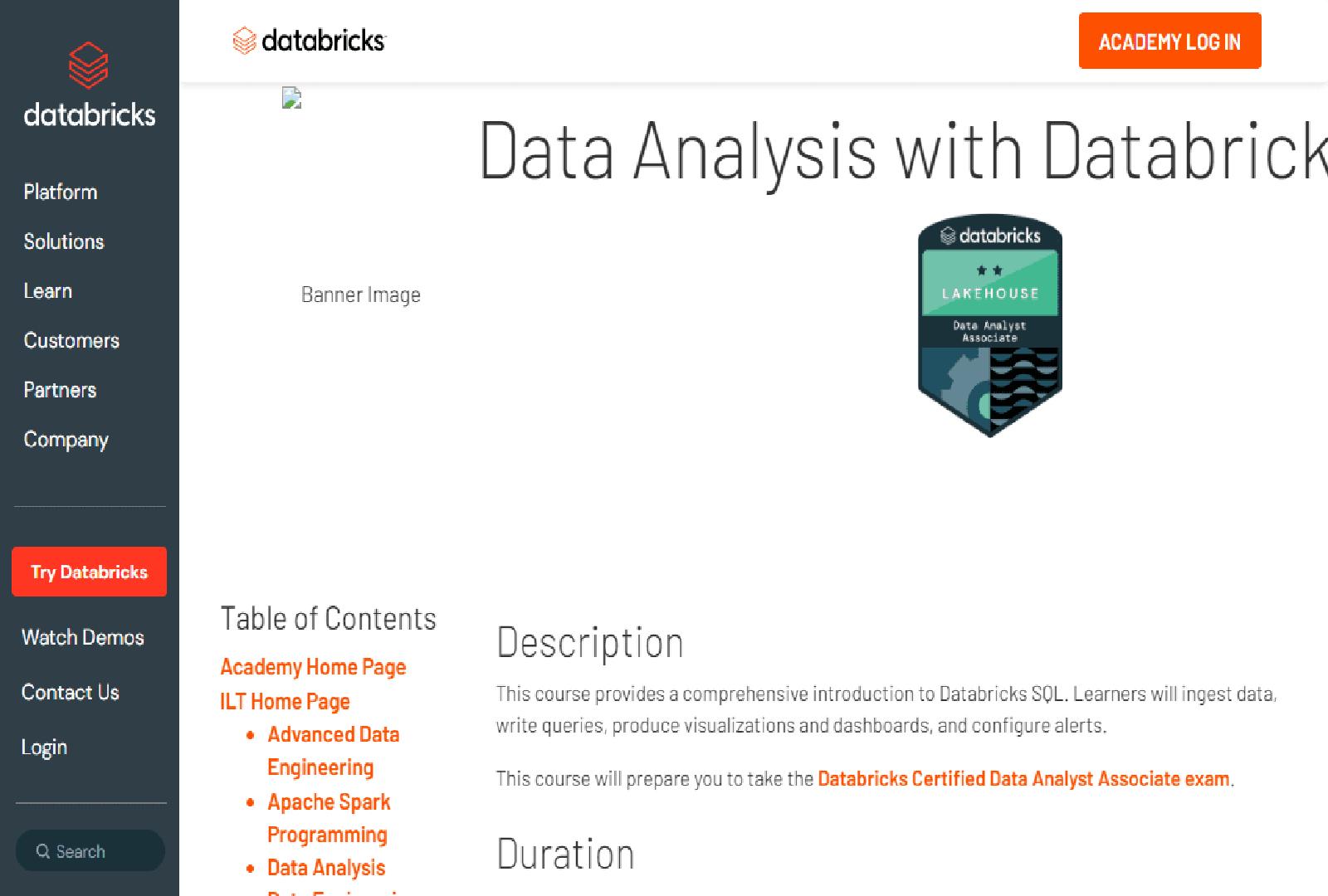 Databricks Unified Data Analysis Platform