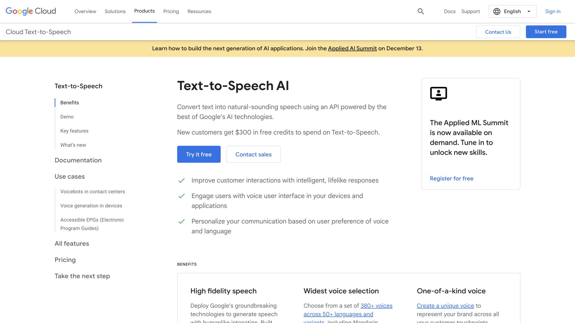 Google Cloud Text To Speech