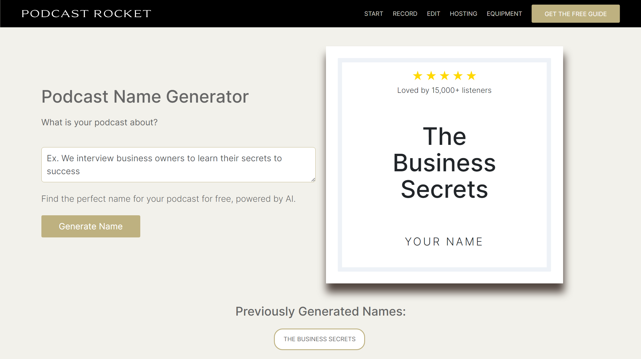 Podcast Name Generator By Podcast Rocket